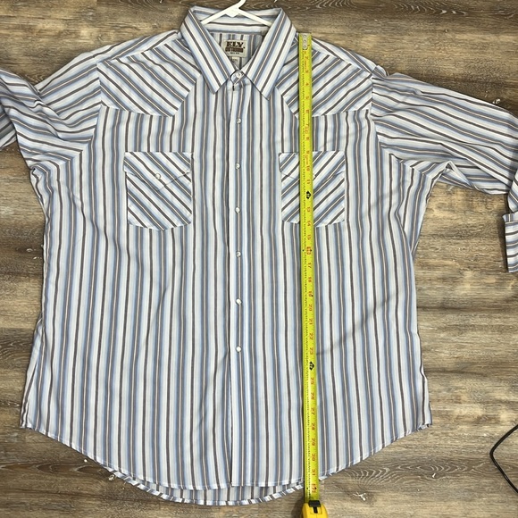 Men’s Ely Cattleman striped long sleeve pearl snap shirt XXL - Picture 7 of 10